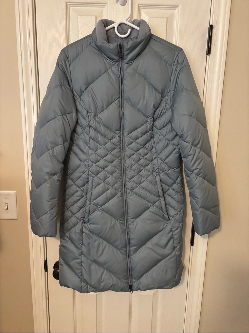 Eddie Bauer Light Blue Quilted Long Puffer Coat